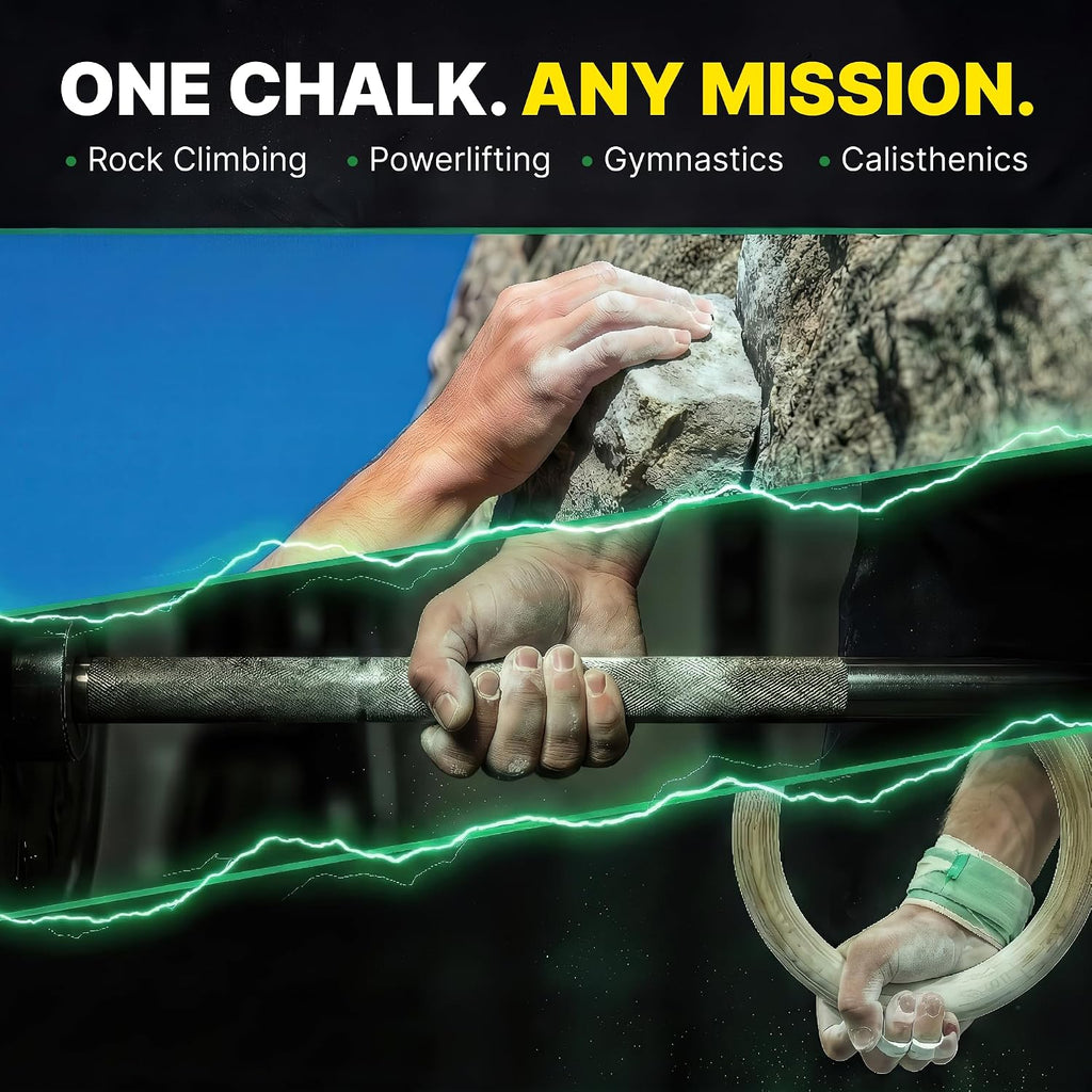 Climbing Chalk 200g, Pro Friction Gymnastics Chalk 100% Magnesium | Non-Toxic Grip for Lifting, Rock Climbing, Gym & Weights! Long Lasting & Skin Friendly