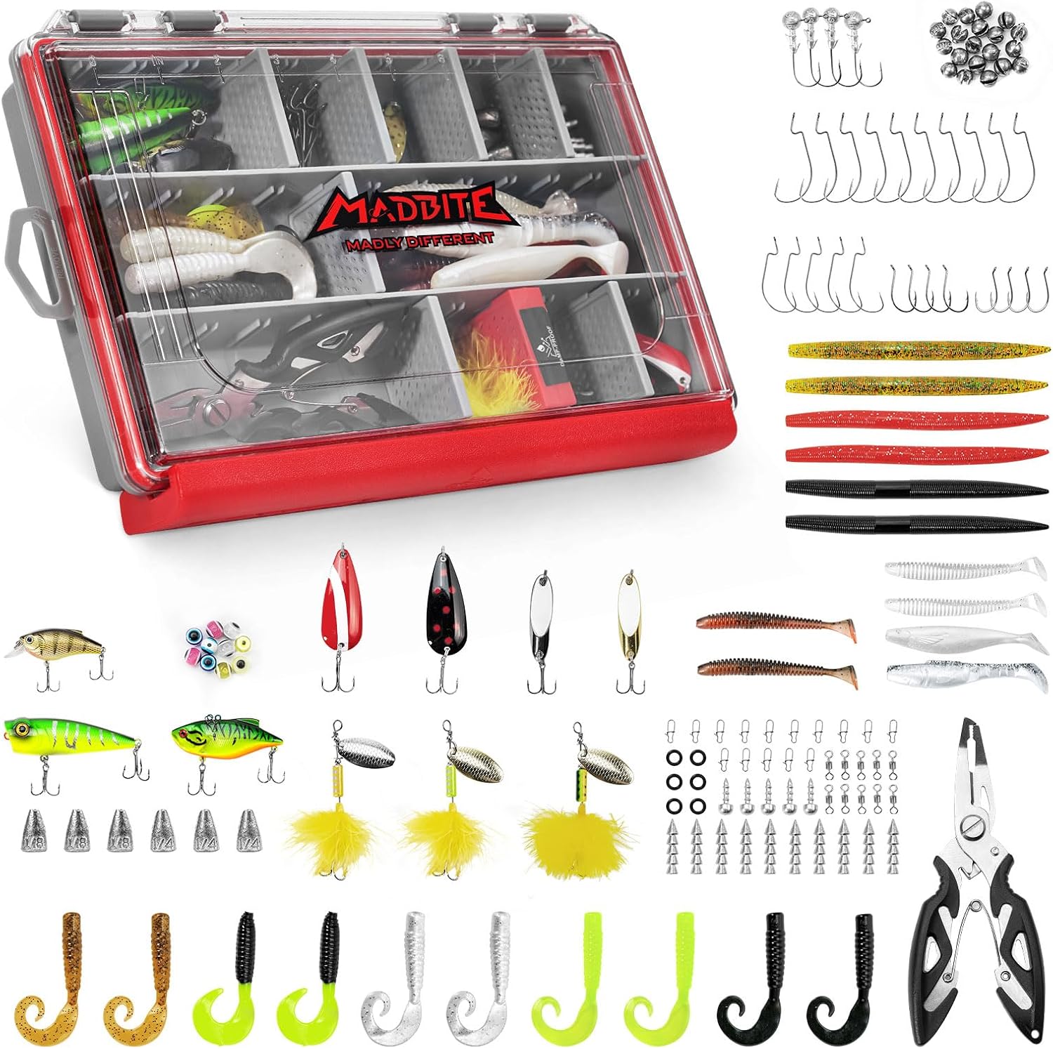 MadBite by KastKing Compact Fishing Tackle Kit for Bass Trout Panfish
