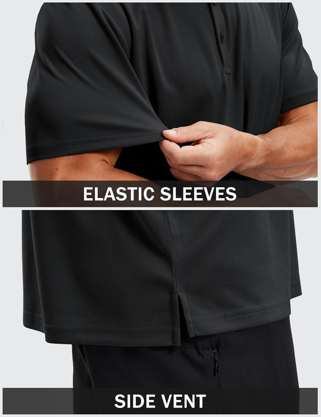 TACVASEN Men's Polo Shirts Short Sleeve Dry Fit Collared Golf Shirt