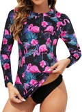 Tanst Sky Women's Rash Guard Swim Top Long Sleeve Bathing Suits UV Shirt Zipper Rashguard Swimsuit