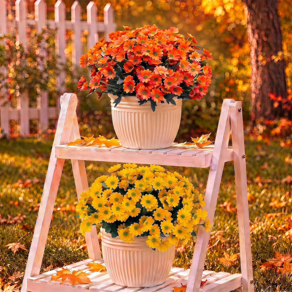 FULLMUSIC Autumn Artificial Flowers for Outdoor (6, Orange)