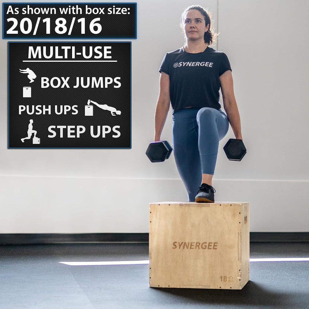 Synergee 3 in 1 Wood Plyo Box – Multiple Sizes