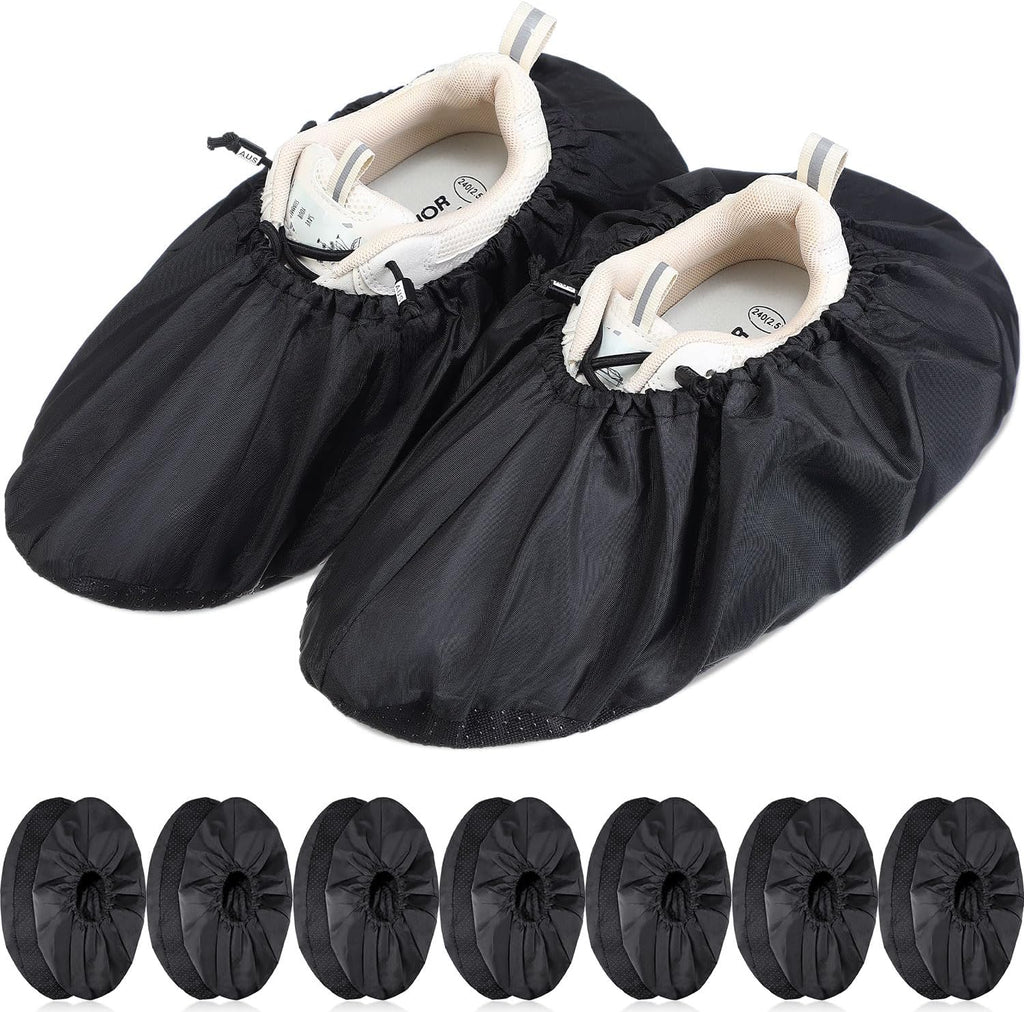 Frienda 8 Pairs Non Slip Reusable Shoe Covers Waterproof Boot Covers for Household Carpet Floor Protection Machine Washable (X-Large)