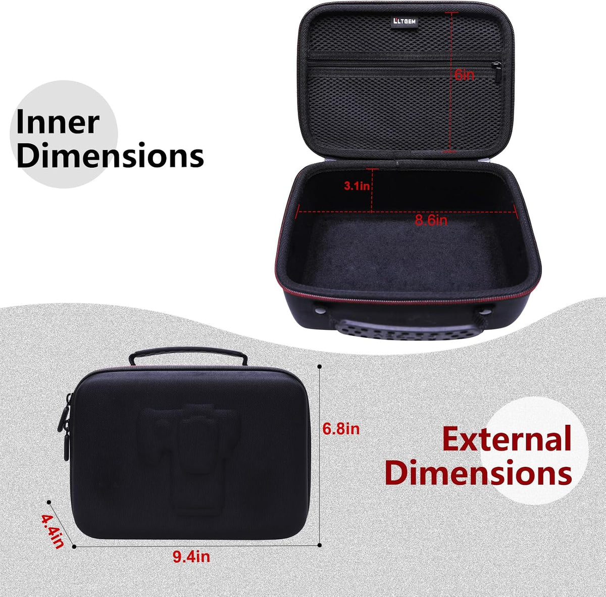 Camera Case Compatible with Canon EOS Rebel T7/R50/R6 Mark II/R100/R50 V/T6/R8/R10/R5 Mark II/RP/R7/5D Mark IV/SL3/R5/T100 DSLR SLR Camera, Len and Tripod with 4 Dividers and Shoulder Strap, Black