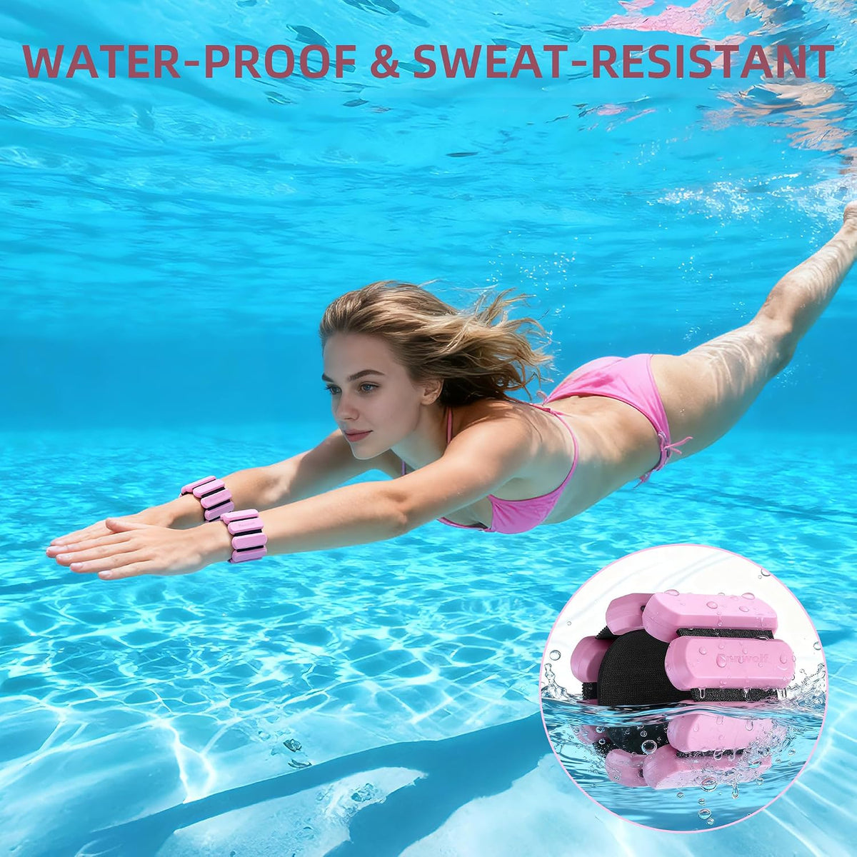 Wrist Ankle Weights for Women Men, Arm & Legs Weights, 2lbs/Pair