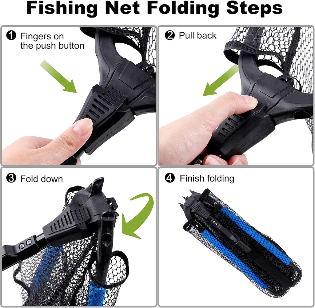 PLUSINNO Fishing Net Fish Floating Landing Net with Handle