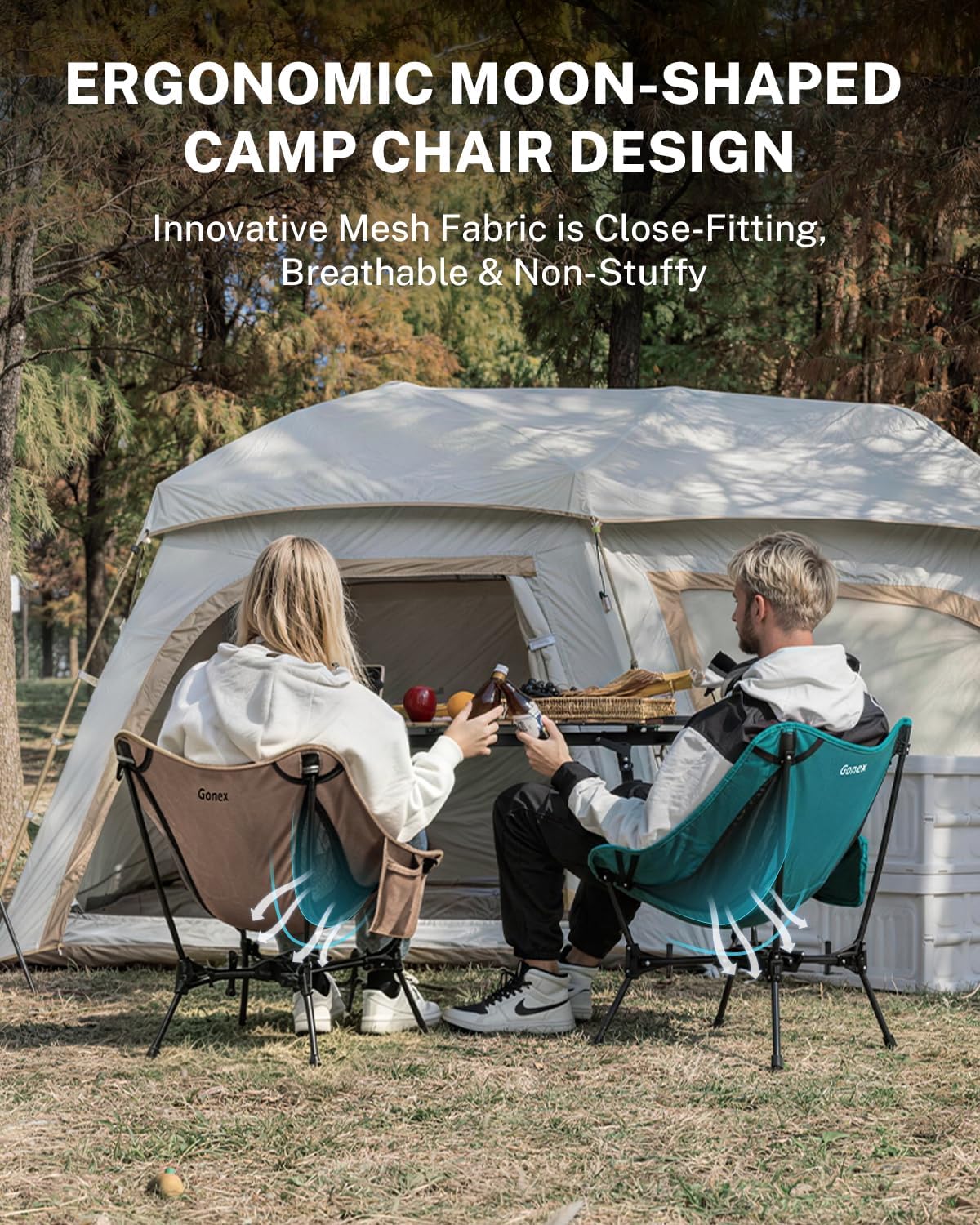 Gonex Portable Camping Chair, Compact Collapsible Backpacking Camp Chair