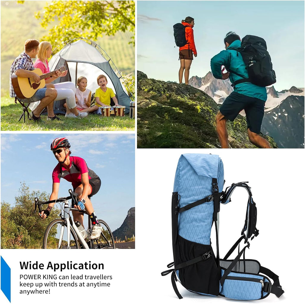Hiking Backpack,40L to 50L Extra Large Capacity Hiking Bag,Internal Frame Camping Backpack,Upgraded X-PAC Lightweight Sport Daypack Travel Backpack Fit For Mountain Climbing Camping(Blue)
