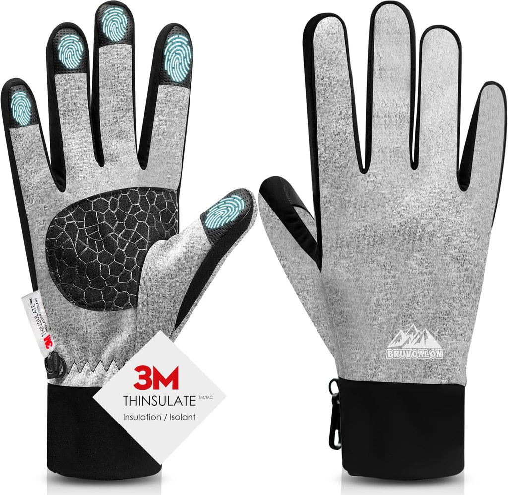 Bruvoalon Winter Gloves for Women & Men, 3M Thermal Insulation, Lycra Fabric, Touchscreen, Anti-Slip