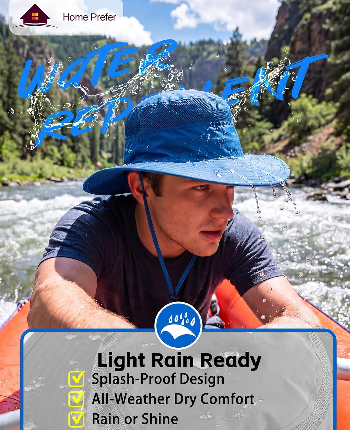 Home Prefer UPF 50+ Men's Sun Hat Wide Brim Bucket Hat UV Protection Hat for Mens Womens Beach Safari Gardening Golf Fishing