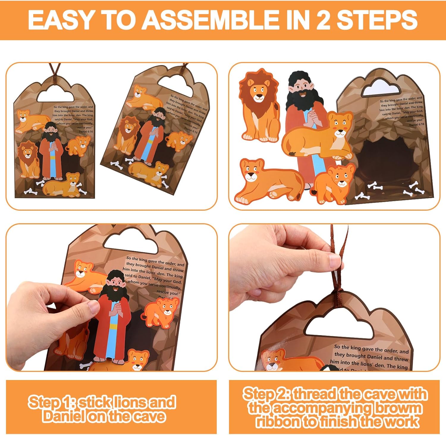 Syhood 24 Set Daniel and The Lion's Den Craft，Bible DIY Kit