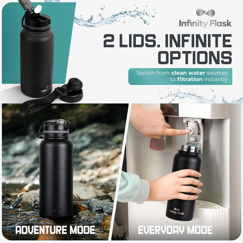 Filtered Water Bottle 32 oz Stainless Steel | Infinity Flask