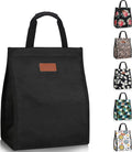 Lunch Bags for Women Insulated Reusable Lunch Tote with Internal Pocket, Adult Lunch Tote bag for Work (Black