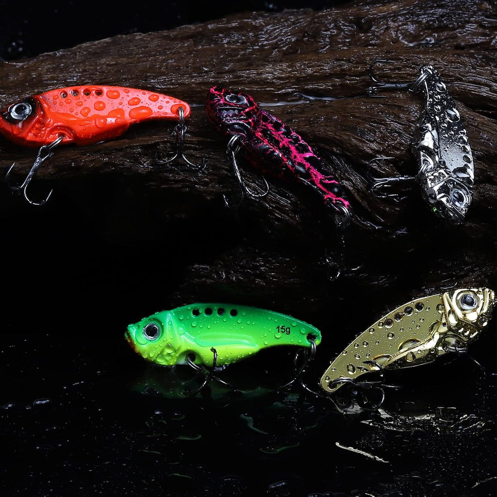 Dovesun Blade Bait Fishing Lures Swimbait Fishing Spoons 15pcs