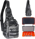 Waterproof Fishing Backpack with 2 Tackle Boxes, 2-Way Carry Design & Durable Material,Black, Khaki, Camo (Black with Two Tackle Boxes)