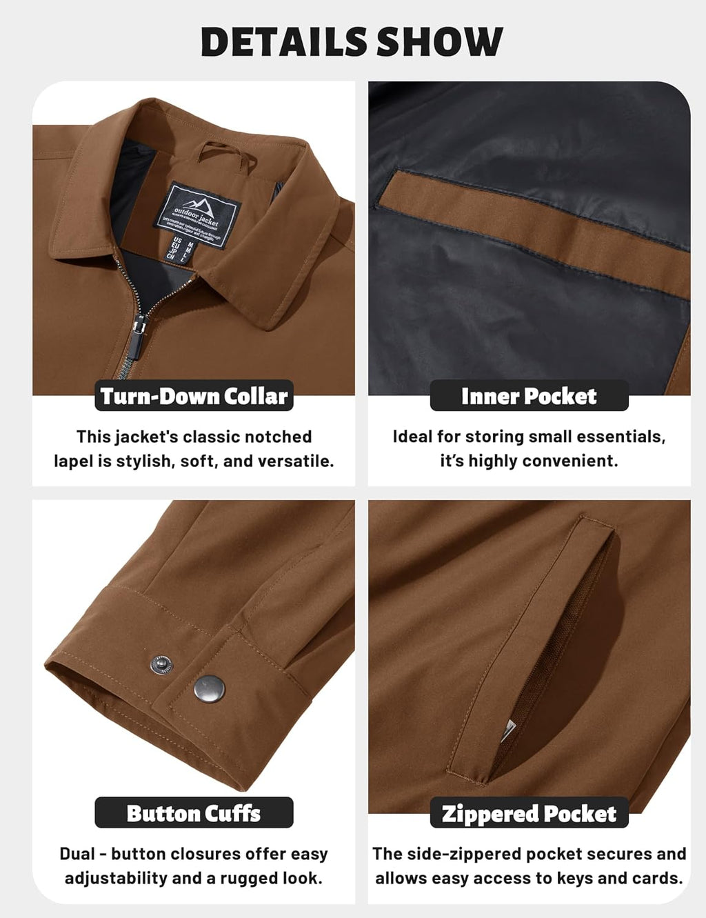 TACVASEN Men's Lightweight Jacket Fall Water-repellent Windbreaker Jackets