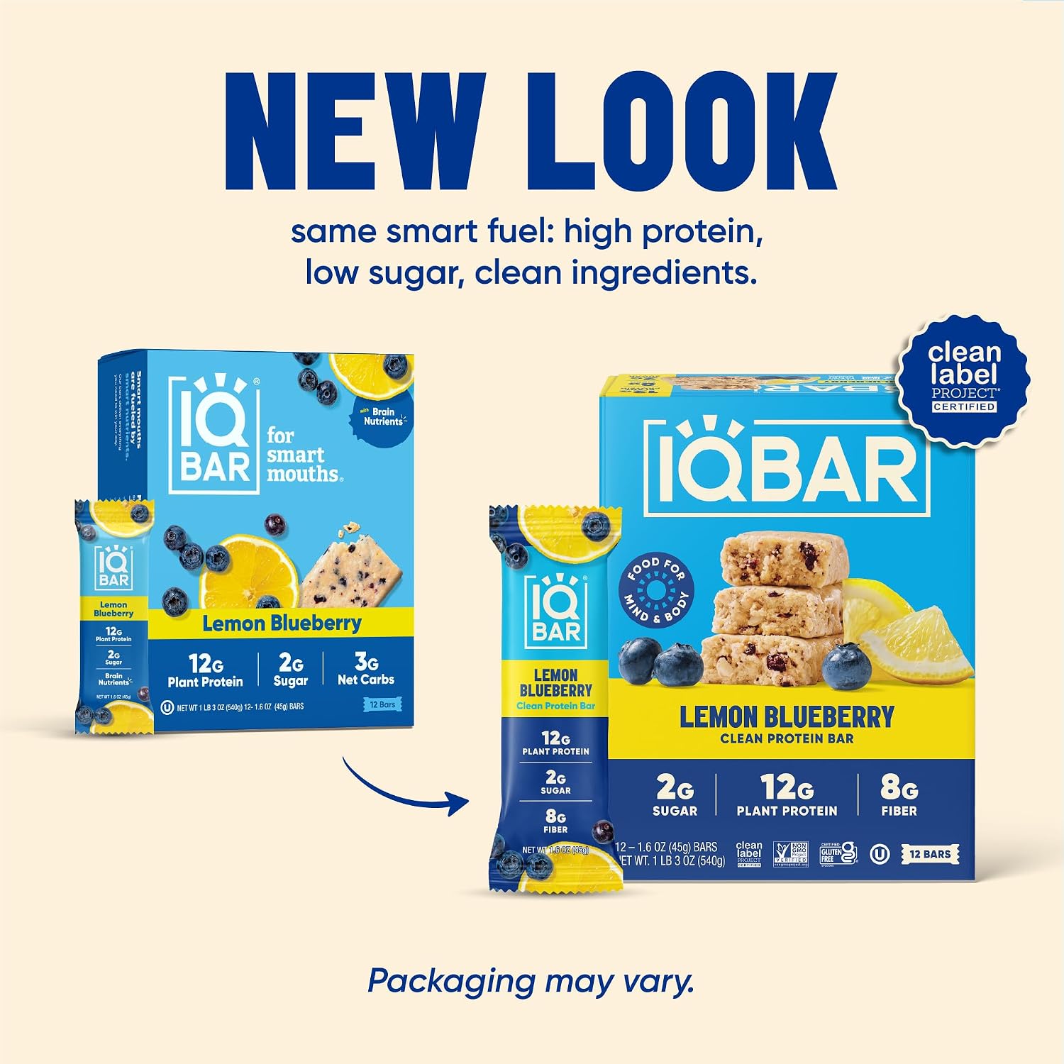 IQBAR Clean Protein Bars, Low Sugar Keto, Fruit Variety Pack 36-Count