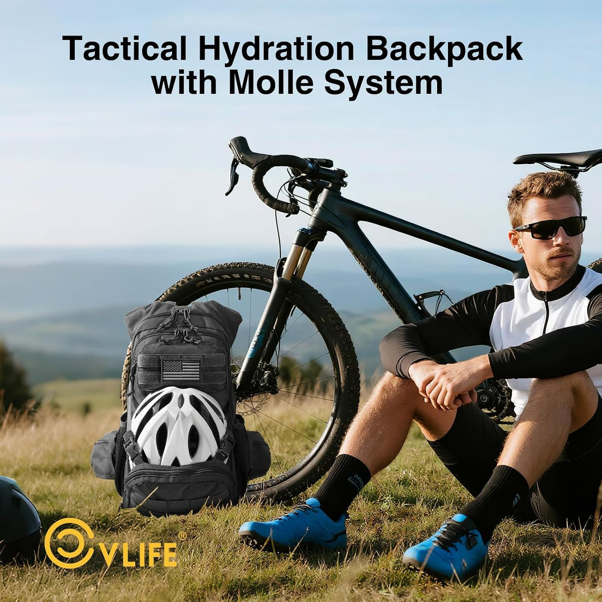 CVLIFE Tactical Hydration Hiking Water Backpack with 3L Water Bladder