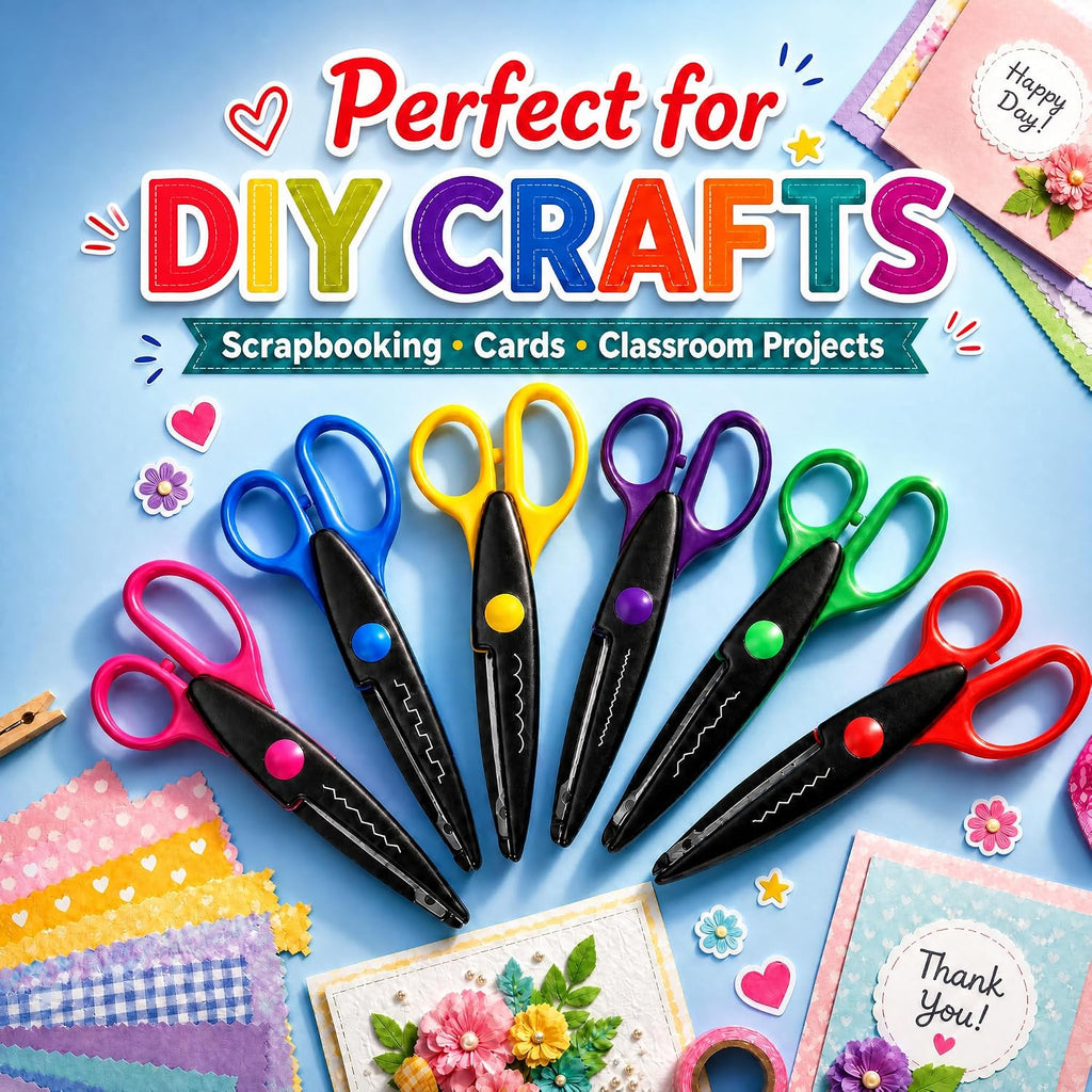 Craft Scissors Set, Pattern Cutters for Scrapbooking, Paper Crafts