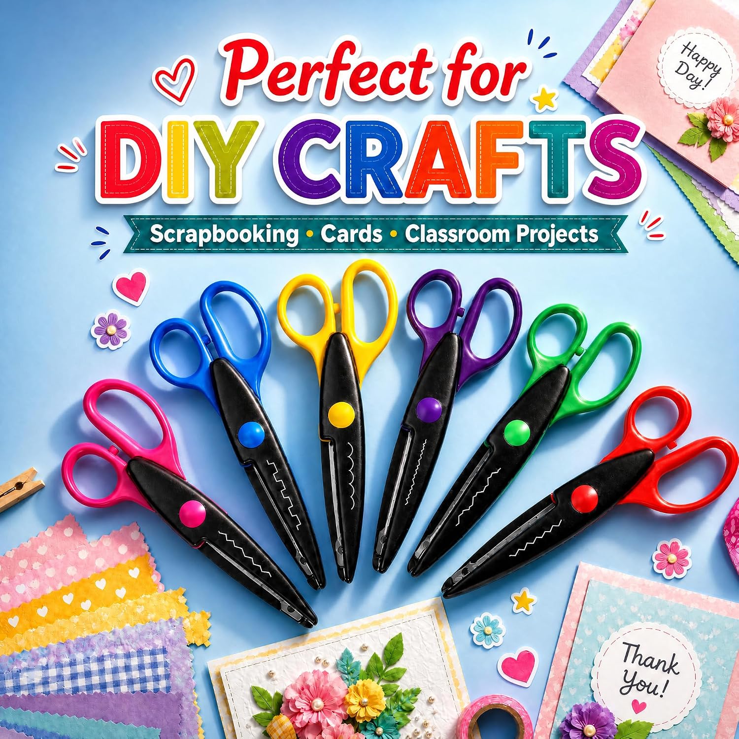 Craft Scissors Set, Pattern Cutters for Scrapbooking, Paper Crafts