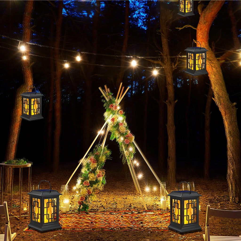 Solar Lanterns Outdoor Waterproof, Hanging Solar Lights 4 Pack