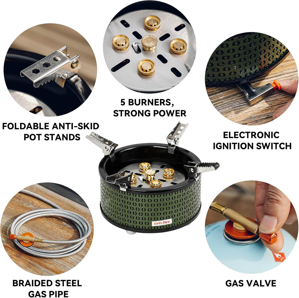 Portable Camping Gas Stove with Storage