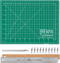 WA Portman Self-Healing Cutting Mat with Hobby Knife, 12'' Metal Ruler Set