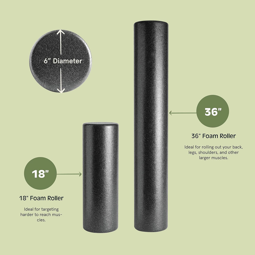 Retrospec Relief Foam Roller High-Density EPP Extra Firm Round Foam Roller for Exercise, Massage Yoga, Pilates and Post Workout Muscle Recovery
