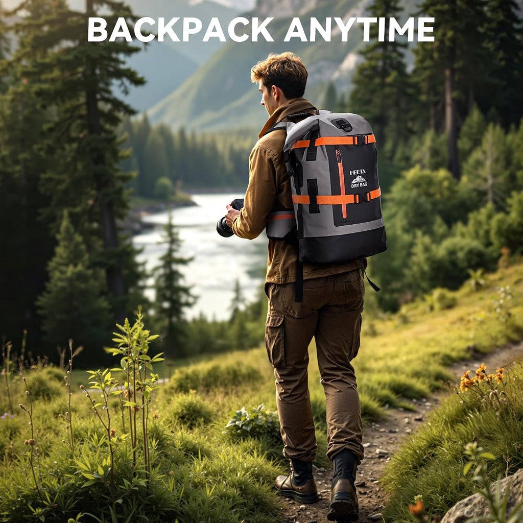 HEETA Dry Bags Waterproof Backpack 40L for Men & Women, Roll Top Heavy Duty