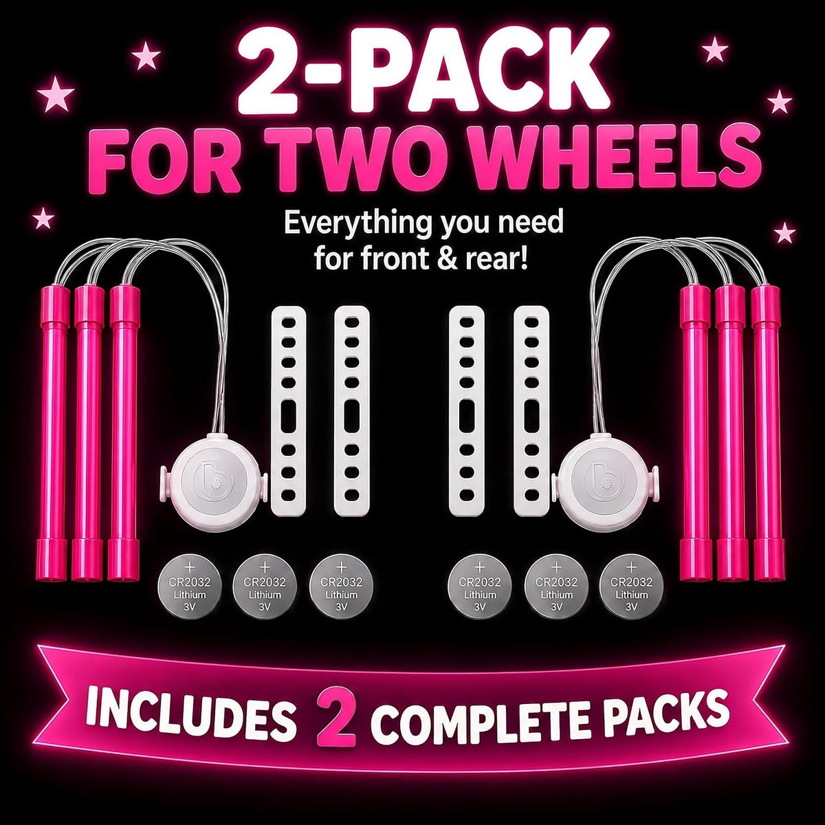 Brightz SpinBrightz LED Bike Wheel Lights, 2-Pack - Kids Bike Lights for Night Riding - Bike Accessories for Boys, Girls & Adult Bikes - Cool Burning Man Bike Lights