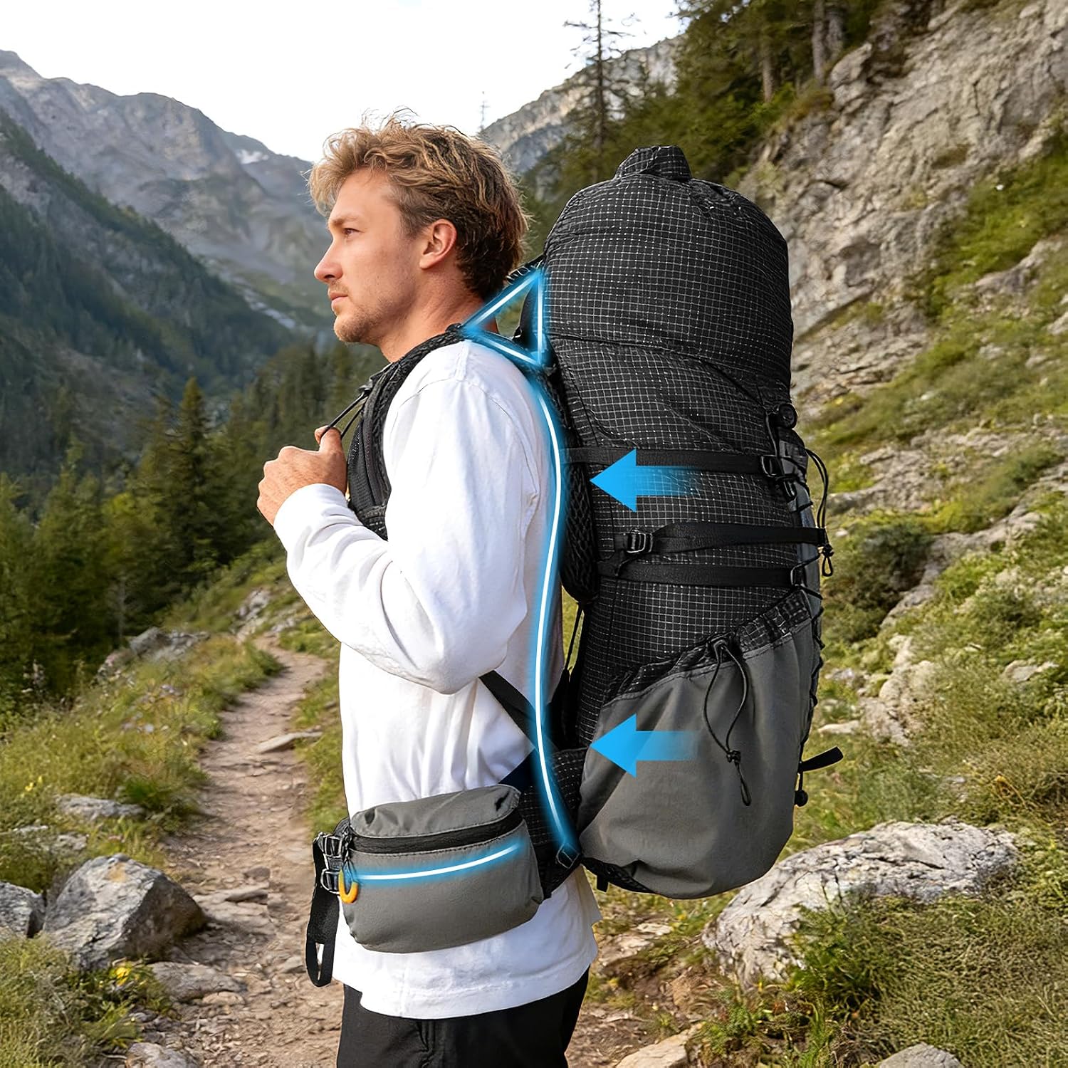 Night Cat Internal-frame Hiking Backpcack: 50l - 70l Backpack Lightweight