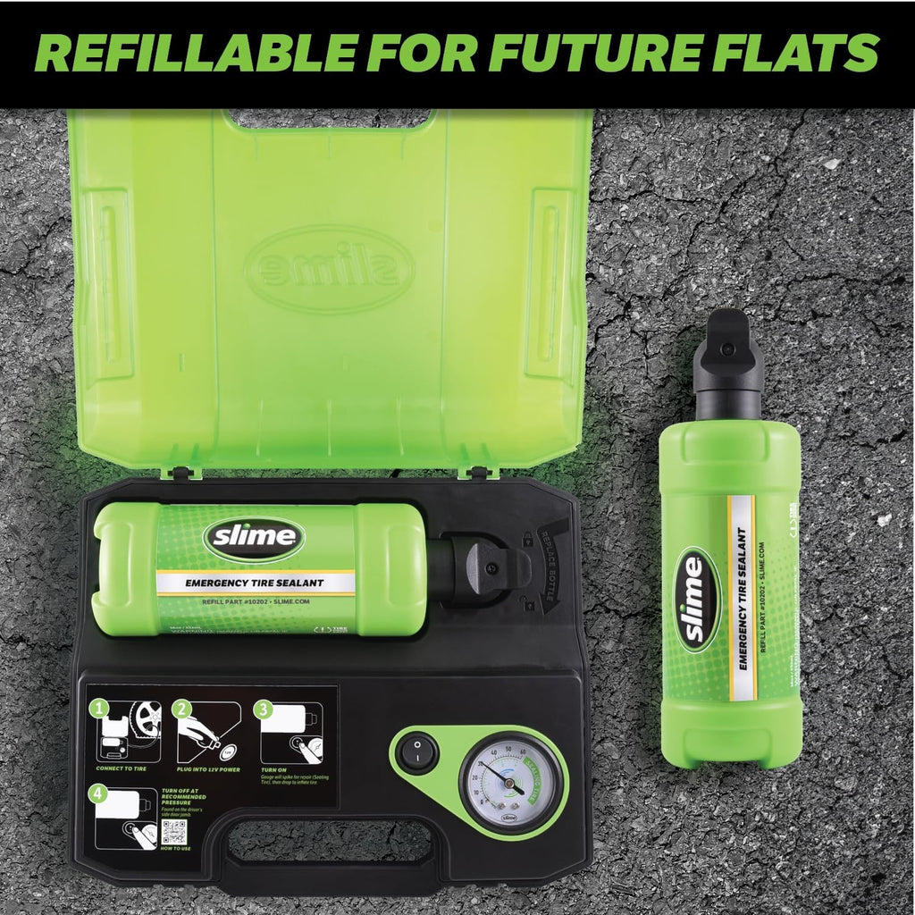 Slime 50159 Flat Tire Repair Kit, Smart Spair Ultra, All-in-one Solution, Repairs and Inflates, Truck/SUV, 15 Min Fix