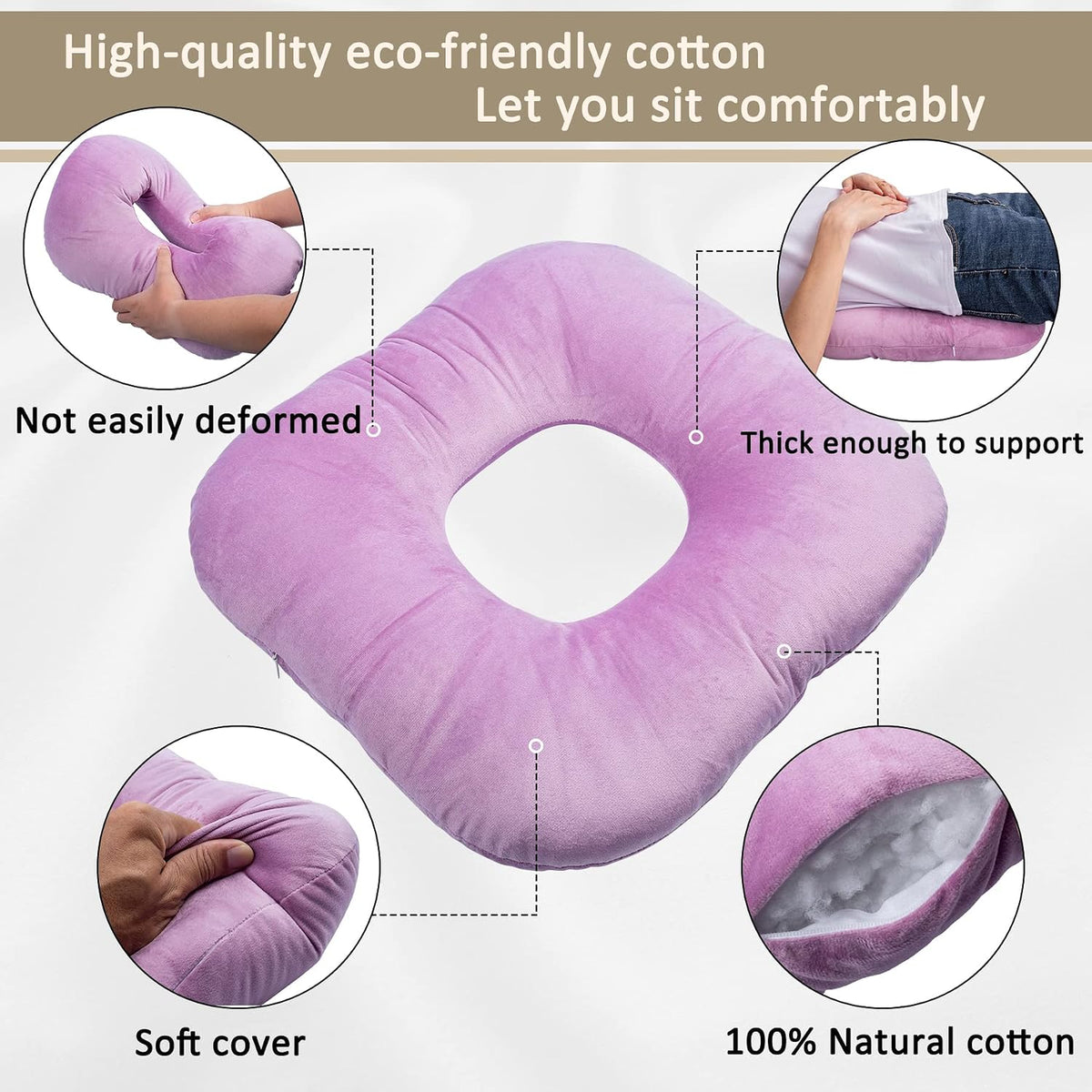 Hshbxd Donut Pillow, Tailbone Cushion for Wheelchair, Office and Travel