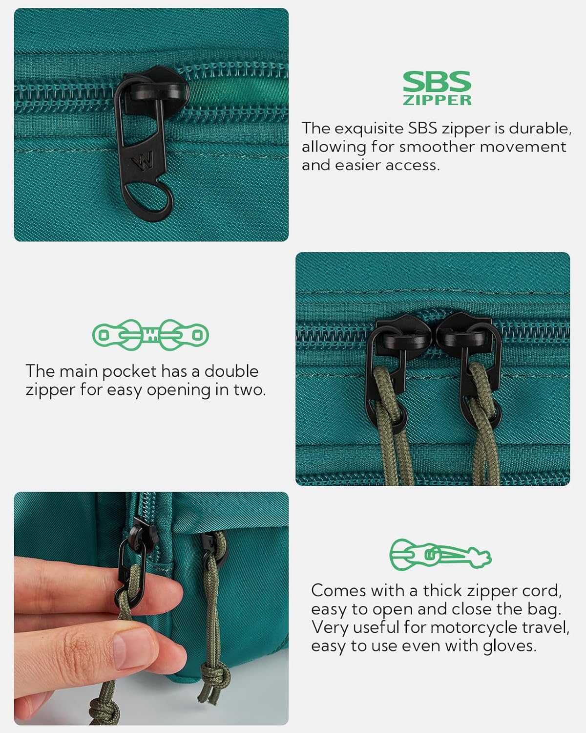 WATERFLY Fanny Pack Waist Bag: 2.5L Large 5 Zipper Pockets for Women Men