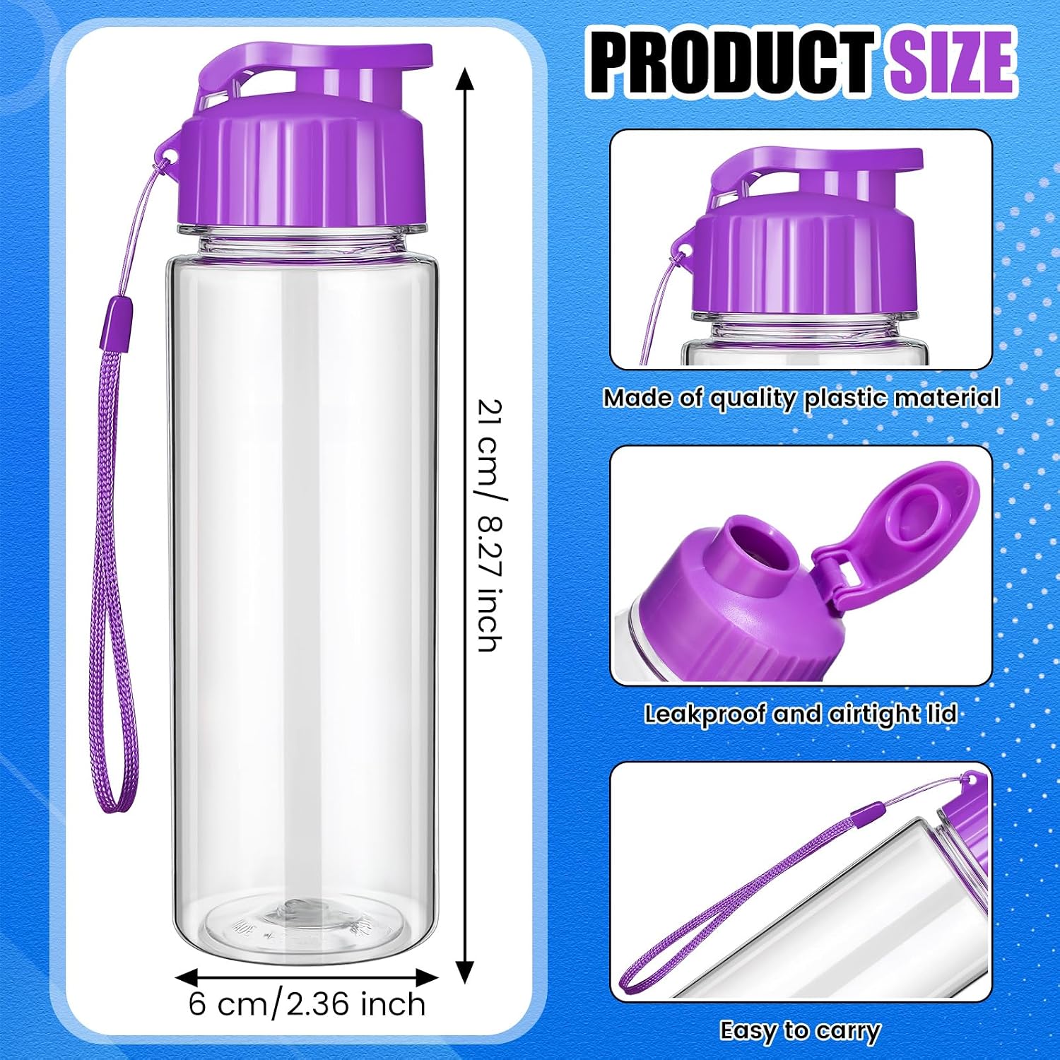 Mifoci 20 Pcs Plastic Water Bottles Bulk 17 oz, Vibrant Color