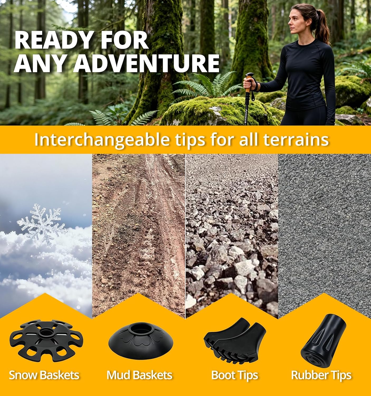 Carbon Fiber Trekking Poles Lightweight Collapsible Hiking Poles
