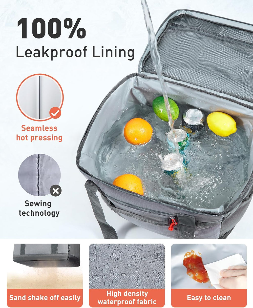 TOURIT Soft Sided Cooler Bag 30/48/60Can, Collapsible & Leakproof Ice Chest