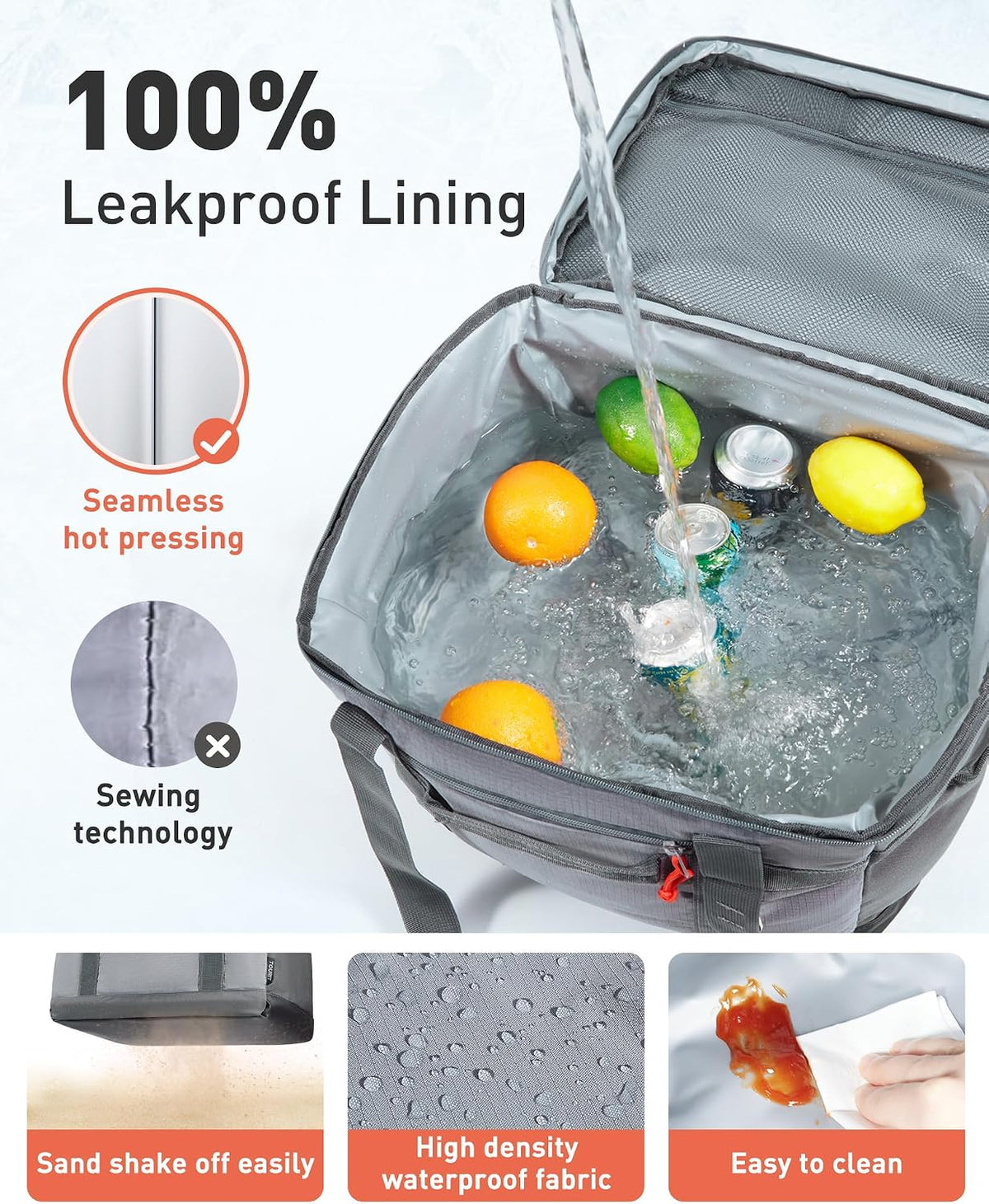 TOURIT Soft Sided Cooler Bag 30/48/60Can, Collapsible & Leakproof Ice Chest
