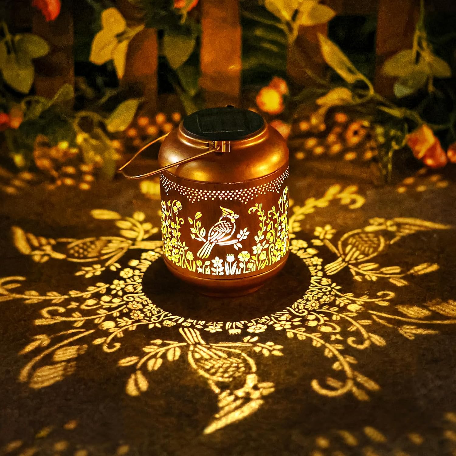 Cardinal Solar Lanterns Outdoor Waterproof Hanging,Solar Lights Gifts Women Mom Grandma Metal Lantern Outside Decoration for Yard,Porch,Patio,Backyard,Lawn,Garden Decor