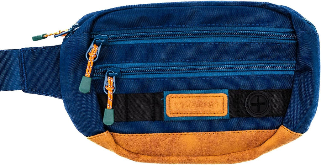 Wilderdog Utility Fanny Pack stores Treats, Balls, Keys in 3 Pockets with adjustable strap and Poop Bag dispenser (Lilac)