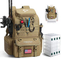 Piscifun 52L Fishing Tackle Backpack, 17 Pockets, Rod Holders & 4 Boxes