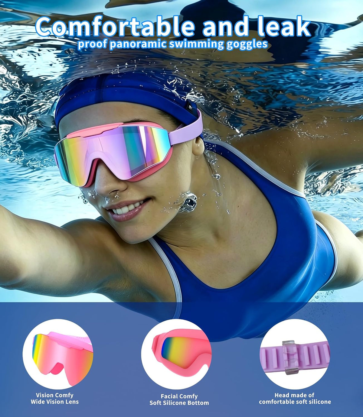 Kids Swim Goggles 2 Pack for Suitable for Children aged 8 and Adults of Both Genders Adults swim goggles