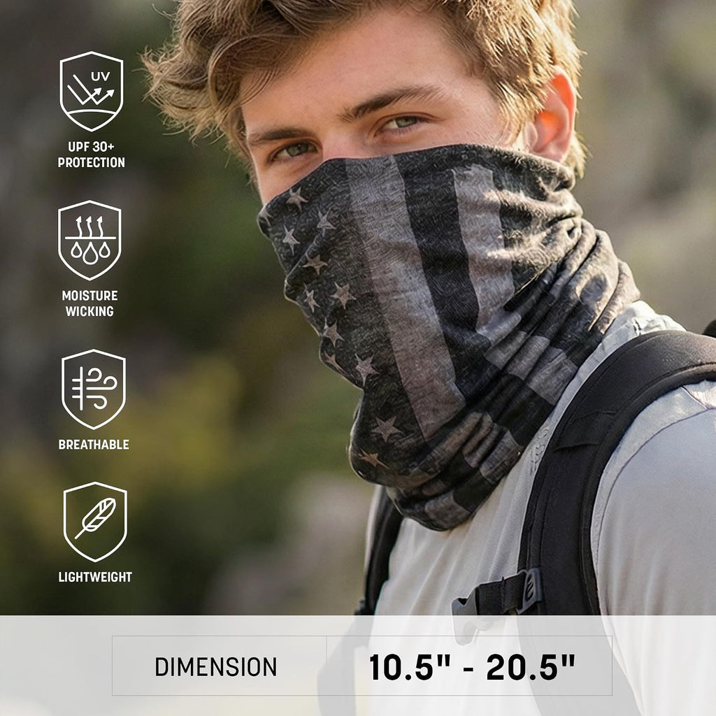 S A Soul of Adventure 5-Pack UV Face Shield | UV 30+ Multipurpose Neck Gaiter Balaclava for Adults | Multiple Color Packs