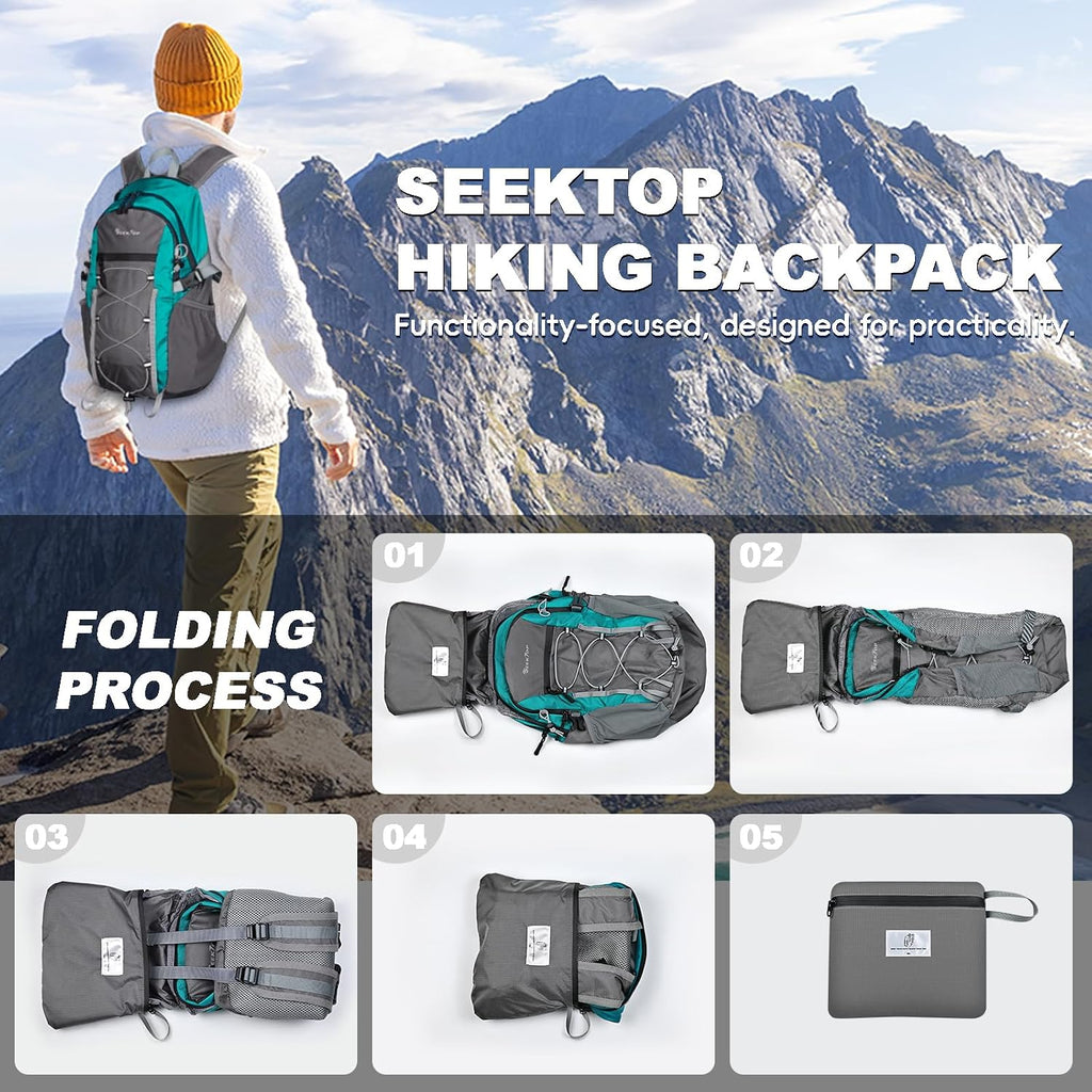 Seektop Packable Waterproof Hiking Backpack, 20L Lightweight Daypack