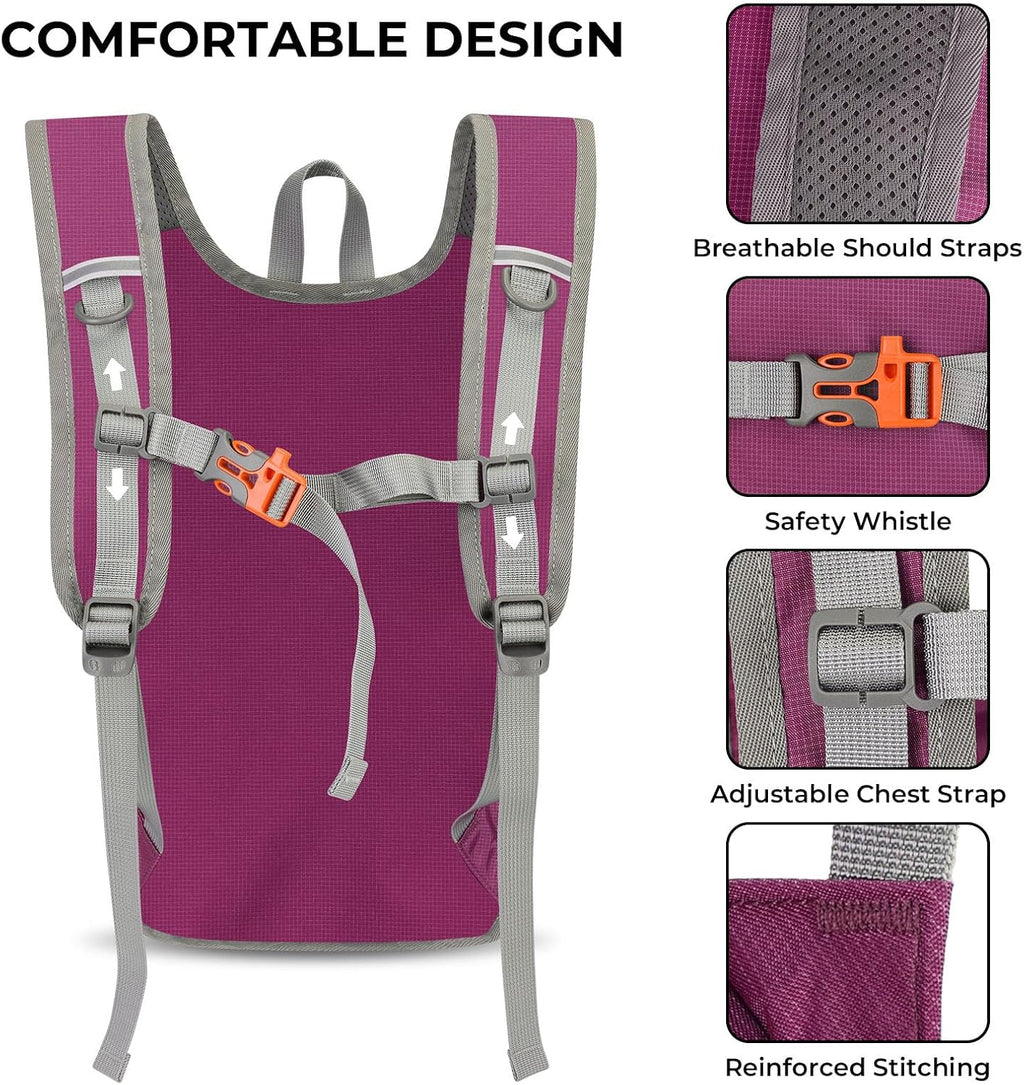 Small Hiking Backpack 13L Lightweight Foldable Travel Daypack for Men Women