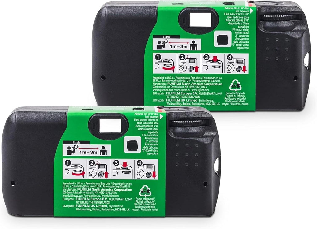 FUJIFILM QuickSnap Flash 400 Disposable Camera 8-Pack 27 Exposures Bundle