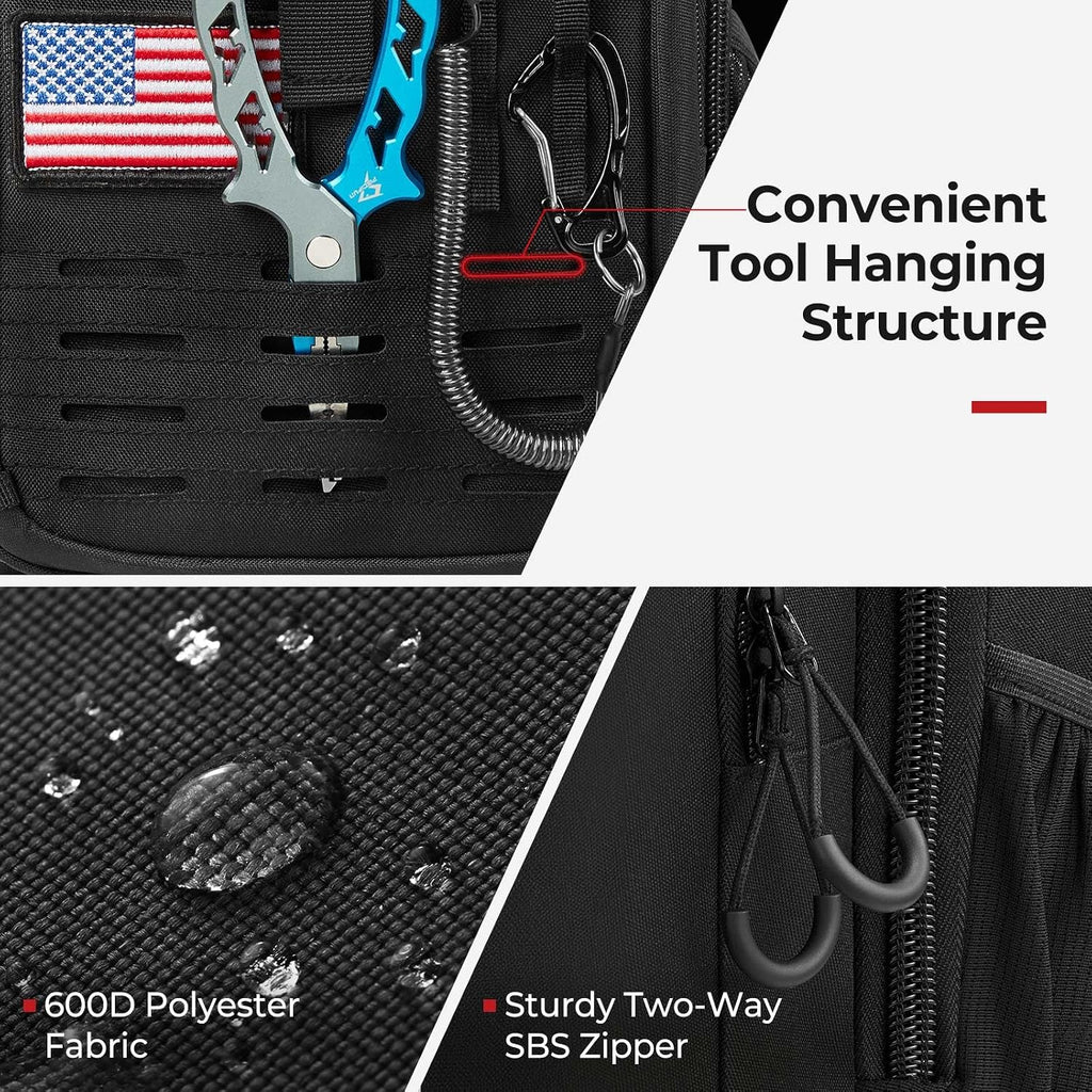 Piscifun Fishing Tackle Backpack, Rod & Gear Holder, Water-Resistant