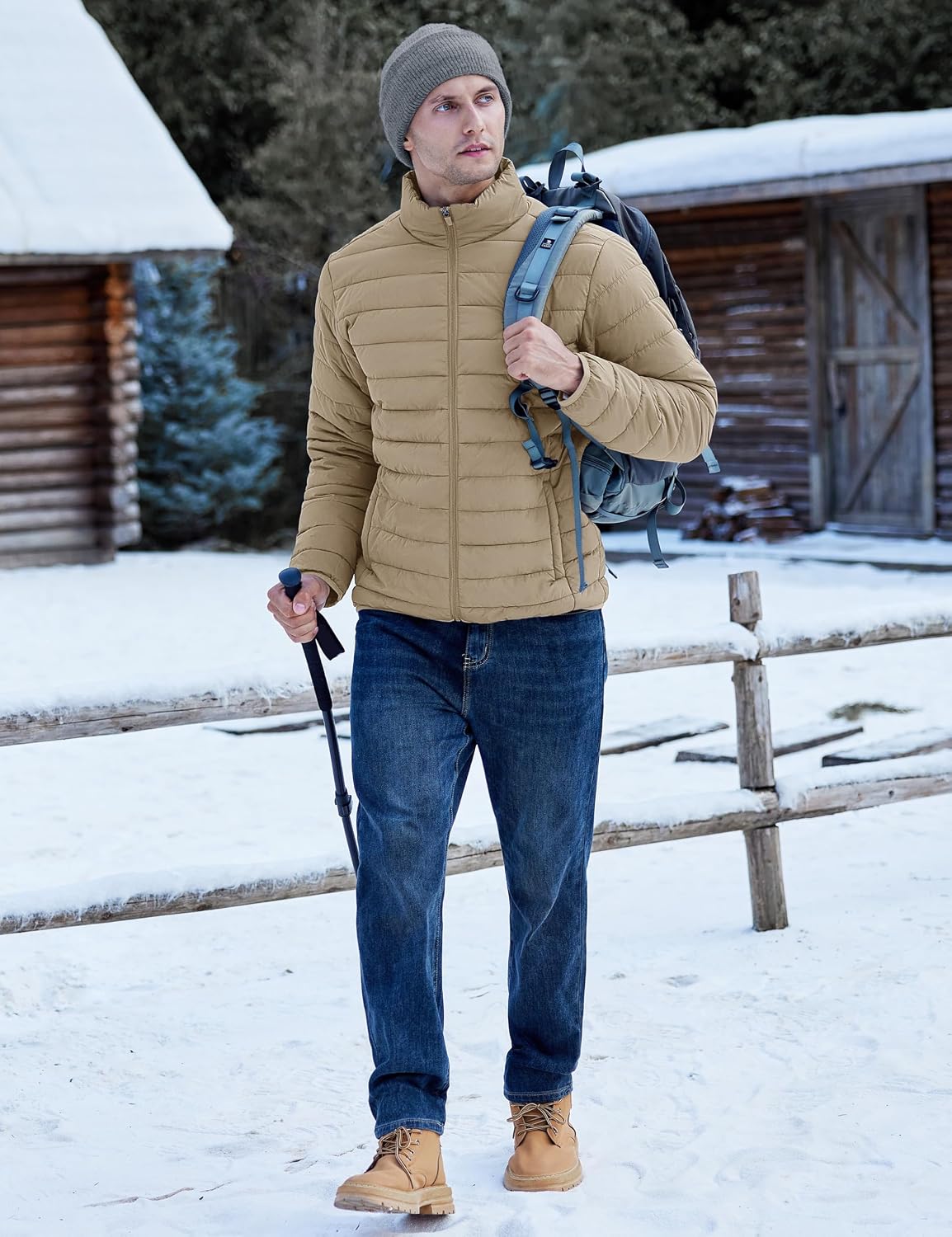 TACVASEN Men's Lightweight Puffer Jacket Quilted Insulated Winter Coat