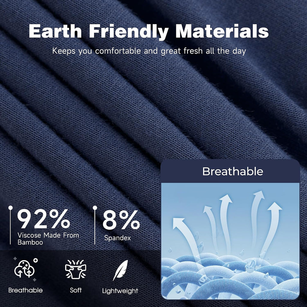 BAMBOO COOL Men's Cooling Underwear Ultra Soft Breathable Boxer Briefs Pack