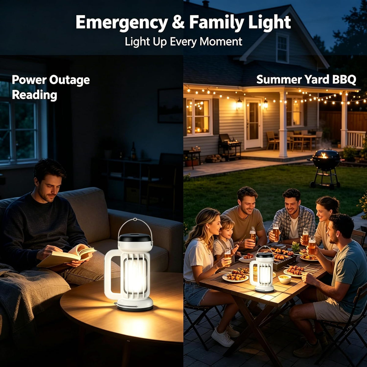 UNROEVS Camping Lantern,Rechargeable Handheld Flashlight & Emergency Light